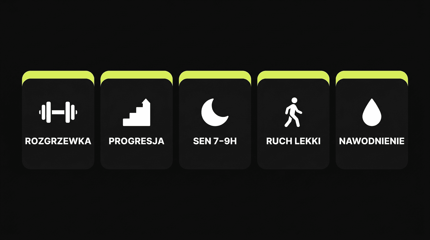 Infografika 5 sposobów na szybszą regenerację mięśni po zakwasach