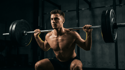 Naturalny lifter zwiększający obciążenie na sztandze podczas przysiadu