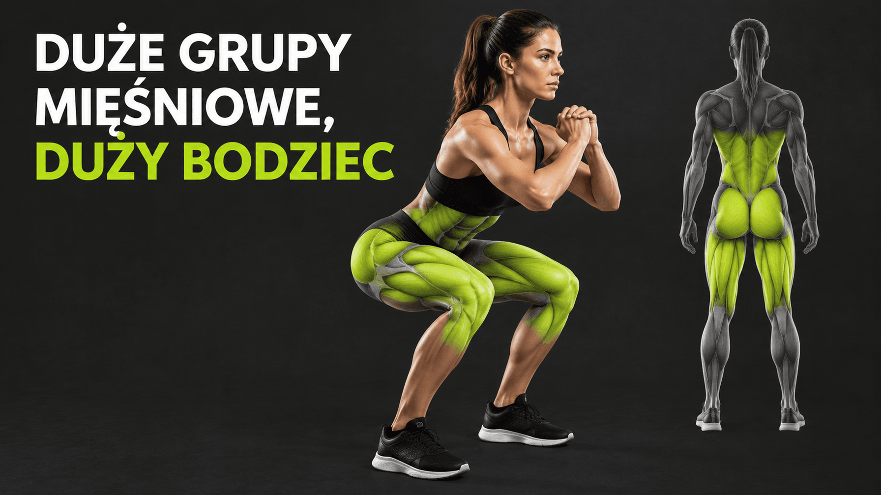 Przysiad angażuje duże grupy mięśniowe nóg i wspiera rozwój siły całego ciała.
